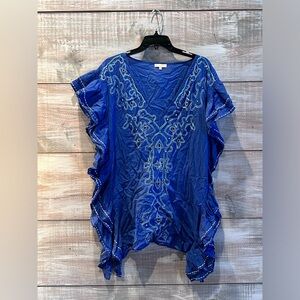 OndadeMar Royal Blue Embroidered cover up
